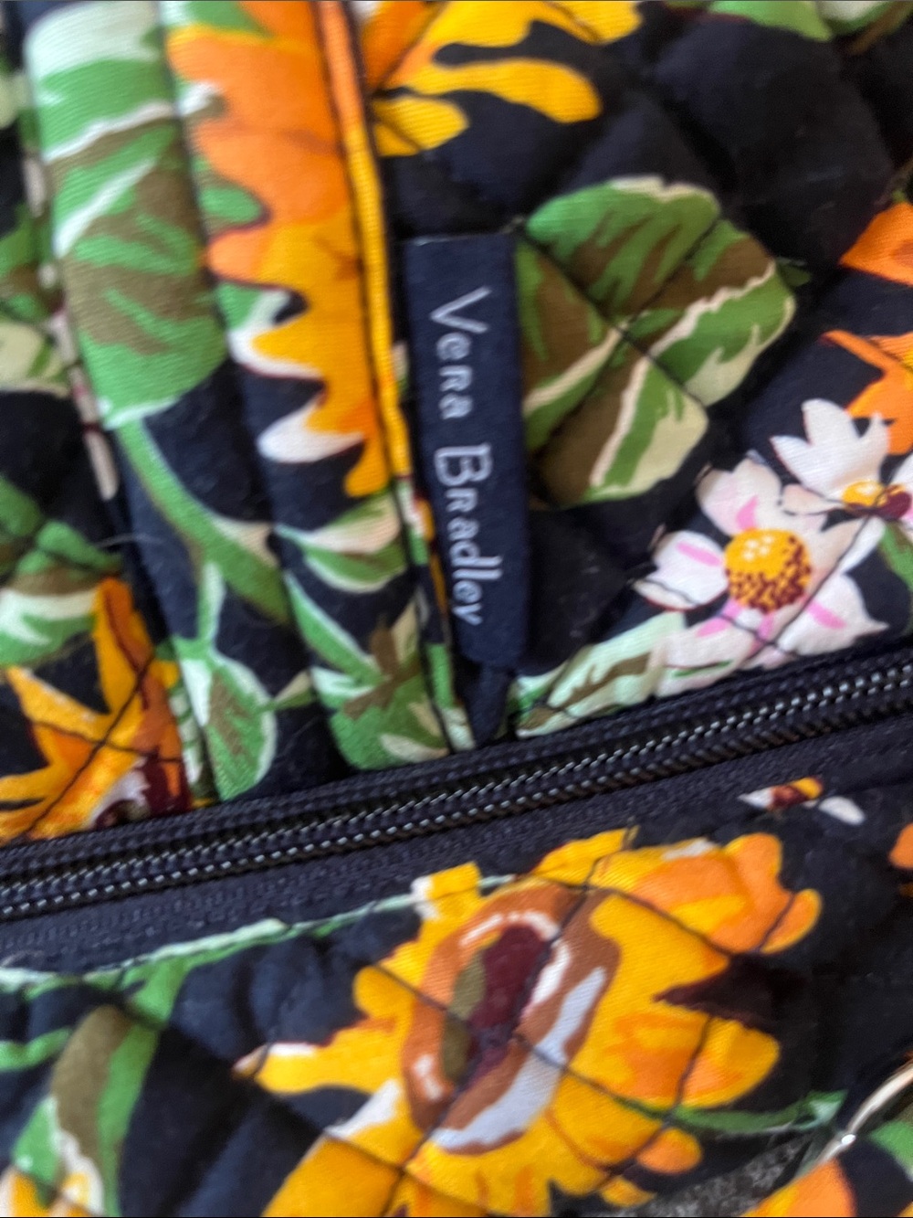 Vera Bradley Deluxe Travel Tote Sunflowers Quilted Tote Bag with trolley sleeve - Picture 8 of 16